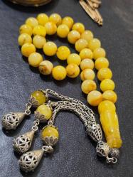 Orjinal damla kehribar kaya patinleri üzerinde tam 21 gram 20 grama yakın gümüş püskül gram