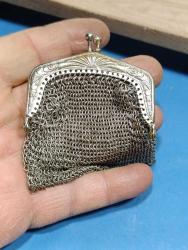 K53----ANTİKA FRANSIZ GÜMÜŞ KAPLAMA PARA CÜZDANI