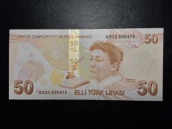 9. EMİSYON 50 TÜRK LİRASI   G 002  000475  GÜZEL NO ÇİL TCM 5046