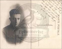 Genç ve yakışıklı bir asker portresi. Osmanlıca mektuplu. Foto Tului Afitap Ali Haydar, Dersaadet (Orijinal Fotoğraf, S/B, 1927, 9x14 cm.)
