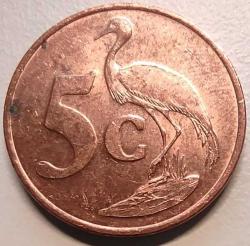 Güney Afrika 1998 5 Sent - Ça - Koleksiyonluk Madeni Para