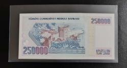 7. EMİSYON NADİR B SERİSİ 250.000 LİRA ÇİL KONDİSYONDA