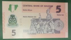 NİJERYA  2009 5 NAIRA  PLASTİK  ÇİL POLİMER
