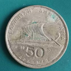 YUNANİSTAN  1990  50 DRAHMİ