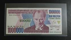 7.EMİSYON NADİR A SERİSİ 1.000.000 LİRA ÇİL KONDİSYONDA