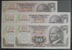 6. EMİSYON HARF TAKIMI 50 LİRA ÇİL KONDİSYONDA