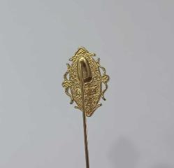 Vintage  AVON  Altın Ton  Sert Plastik Cameo Stick Pin Broş Yaka İğnesi
