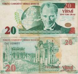 ** 8. EMİSYON 20 YTL E67 YENİ TÜRK LİRASI. ÇOK TEMİZ(-)