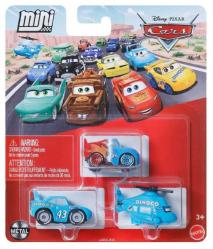 Cars Üçlü Mini Racers - JJW60 - Transforming Lightning McQueen - Rotor Turbosky - Strip Weathers Aka King