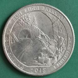 AMERİKA  2015 P    25 CENT  ÇEYREK DOLAR  HATIRA Güzel Amerika Çeyrekleri - Mavi Ridge Park Yolu
