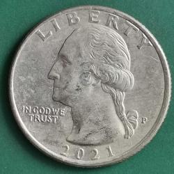 AMERİKA  2021  P    25 CENT  ÇEYREK DOLAR  HATIRA George Washington - Delaware'i Geçmek