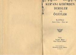 KURANI KERİMDEN DERSLER VE ÖGÜTLER - İlaveli Birinci Kitap - İkinci Tab