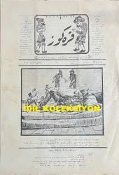 Osmanlıca Karagöz Mizah Dergisi-Gazetesi, Orijinal Dönem Basım, (Ottoman Magazine-Newspaper-Journal Illustré Kara-Gueuz) - 23 Eylül 1914 - Sayı: 665 - Hicri: 3 Zilkade 1332 - Rumi: 10 Eylül 1330 - Karikatürist Ali Fuat Bey'in Çalışması: 