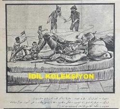 Osmanlıca Karagöz Mizah Dergisi-Gazetesi, Orijinal Dönem Basım, (Ottoman Magazine-Newspaper-Journal Illustré Kara-Gueuz) - 23 Eylül 1914 - Sayı: 665 - Hicri: 3 Zilkade 1332 - Rumi: 10 Eylül 1330 - Karikatürist Ali Fuat Bey'in Çalışması: 