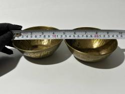 Antika Pirinç Hamam Tası - Eski yazılı -  Süslemeli - Şifa Tası - 2 ADET