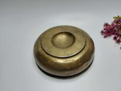 Antika Pirinç Hamam Tası - Çiçek Süslemeli - Şifa Tası - Çok Büyük Boy