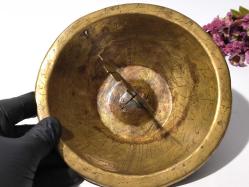 Antika Pirinç Hamam Tası - Fatma Ana ELi Eski Yazılı - Süslemeli - Şifa Tası - Büyük Boy