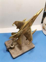 RF28---PİRİNÇ DÖKÜM F16 SAVAŞ UÇAĞI MAKET-BİBLO