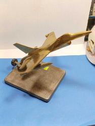 RF28---PİRİNÇ DÖKÜM F16 SAVAŞ UÇAĞI MAKET-BİBLO