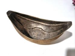 Antika Pirinç Keşkülü Fukara - Eski Yazılı - Süslemeli - Şifa Tası