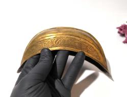 Antika Pirinç Keşkülü Fukara - Eski Yazılı - Süslemeli - Şifa Tası