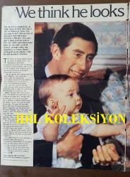 PRENSES DIANA'NIN FOTOĞRAFLI DERGİ SAYFASI (2 YAPRAK, TOPLAM 4 SAYFA) - A MAGAZINE CLIPPING OF PRINCESS DIANA - 30 x 23 cm EBADINDA - İNGİLİZCE DERGİDEN, PRINCESS DIANA & PRINCE WILLIAM & PRINCE CHARLES