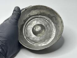 Antika Bakır Hamam Tası - Kabartmalı Göbekli - Şifa Tası - Çocuk Boy