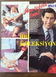 PRENSES DIANA'NIN FOTOĞRAFLI DERGİ SAYFASI (2 YAPRAK, TOPLAM 4 SAYFA) - A MAGAZINE CLIPPING OF PRINCESS DIANA - 30 x 23 cm EBADINDA - İNGİLİZCE DERGİDEN, PRINCESS DIANA & PRINCE WILLIAM & PRINCE CHARLES