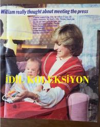 PRENSES DIANA'NIN FOTOĞRAFLI DERGİ SAYFASI (2 YAPRAK, TOPLAM 4 SAYFA) - A MAGAZINE CLIPPING OF PRINCESS DIANA - 30 x 23 cm EBADINDA - İNGİLİZCE DERGİDEN, PRINCESS DIANA & PRINCE WILLIAM & PRINCE CHARLES