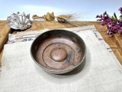 Antika Bakır Hamam Tası - Çiçek Süslemeli - Şifa Tası - Çok Büyük Boy