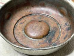 Antika Bakır Hamam Tası - Çiçek Süslemeli - Şifa Tası - Çok Büyük Boy