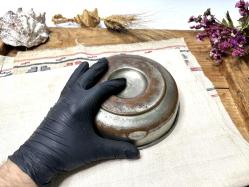 Antika Bakır Hamam Tası - Çiçek Süslemeli - Şifa Tası - Çok Büyük Boy