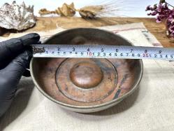 Antika Bakır Hamam Tası - Çiçek Süslemeli - Şifa Tası - Çok Büyük Boy