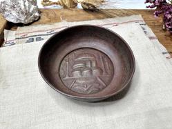 Antika Bakır Hamam Tası - AYA SOFYA Kabartmalı - Süslemeli Şifa Tası - Çok Büyük Boy - NADİR