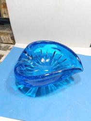 MAVİ MURANO KALP ŞEKLİNDE CAM KÜLLÜK-KÜL TABLASI