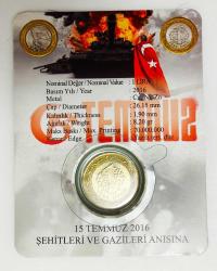 2016 Yılı 15 Temmuz Şehitleri Anısına ((Tedavül 1 ₺))..