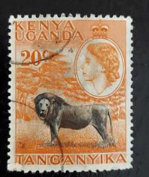 İngiliz sömürgesi Kenya -Uganda-Tanganika-damgalı