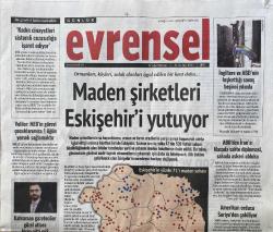 24 Şubat 2026 EVRENSEL GAZETESİ Doğum Günü Gazetesi (24.02.2026) Doğumgünü Hediyesi | Sıradışı Hediye | Özel Gün Hediyeleri | GAZETE ARŞİVİ | Maden Şirketleri Eskişehir'i Yutuyor | KADIN CİNAYETLERİ SİSTEMLİ CEZASIZLIĞA İŞARET EDİYOR | MEB'in Görevi Çocuklarımıza 1 Öğün Yemek Sağlamaktır | İNGİLTERE ve ABD'NİN KIŞKIRTTIĞI SAVAŞ BEŞİNCİ YILINDA | ABD'den İran'a: Masada Sahte Diplomasi, Sahada Askeri Abluka | AMERİKAN ORDUSU SURİYE'DEN ÇEKİLİYOR | Kahraman Gazeteciler Güzel Atlara Binip Gitti mi? | TİS MASASINDA 4.OTURUM : Cam Patronu İşten Atma Sopasıyla Ücretli Eziyor | ALİ KAYA'NIN TEST SONUCU TEMİZ ÇIKTI