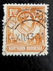 İngiliz Sömürgesi KUZEY RODEZYA; Kral VI. GEORGE- damgalı