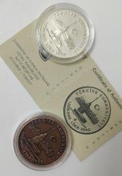 1996 Habitat II Kent Zirvesi--İstanbul Kız Kulesi Hatıra Gümüş & Bronz