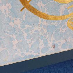 Ebru Sanatı Orjinal ,üzeri altın rengi tuğra 35x50