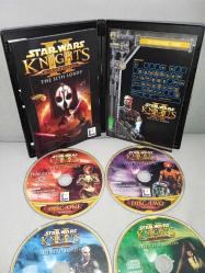 Pc oyun star wars knights 2 of the sith lords. Orijinal. kitapçık mevcut. 4 disk. Diskler 10 üzerinden 9.5 iyi durumda Koleksiyonluk