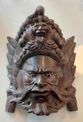 Bali-Endonezya, Etnik Şeytan Maskı. El Yapımı Mükemmel Detaylı Bir İşçilikte (Kahverengi). Terracota Döküm/Sert Kalite Reçine. 1930-1950'ler. Nadir.