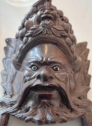 Bali-Endonezya, Etnik Şeytan Maskı. El Yapımı Mükemmel Detaylı Bir İşçilikte (Kahverengi). Terracota Döküm/Sert Kalite Reçine. 1930-1950'ler. Nadir.