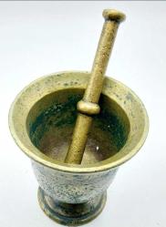 Osmanlı Dönemi Pirinç Havan, Orijinâl El'i ile..13 cm.