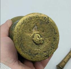 Osmanlı Dönemi Pirinç Havan, Orijinâl El'i ile..13 cm.