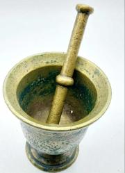 Osmanlı Dönemi Pirinç Havan, Orijinâl El'i ile..13 cm.