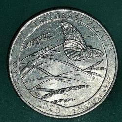 AMERİKA  2020 P    25 CENT  ÇEYREK DOLAR  HATIRA  Güzel Amerika Çeyrekleri - Tallgrass Prairie Ulusal Koruma Alanı