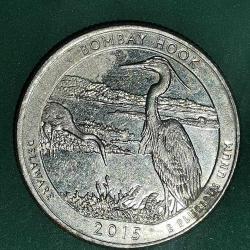 AMERİKA  2015 D    25 CENT  ÇEYREK DOLAR  HATIRA  Güzel Amerika Çeyrekleri - Bombay Hook