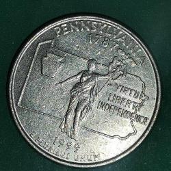 AMERİKA  1999 P    25 CENT  ÇEYREK DOLAR     HATIRA  50 Eyalet Çeyreklikleri - Pensilvanya
